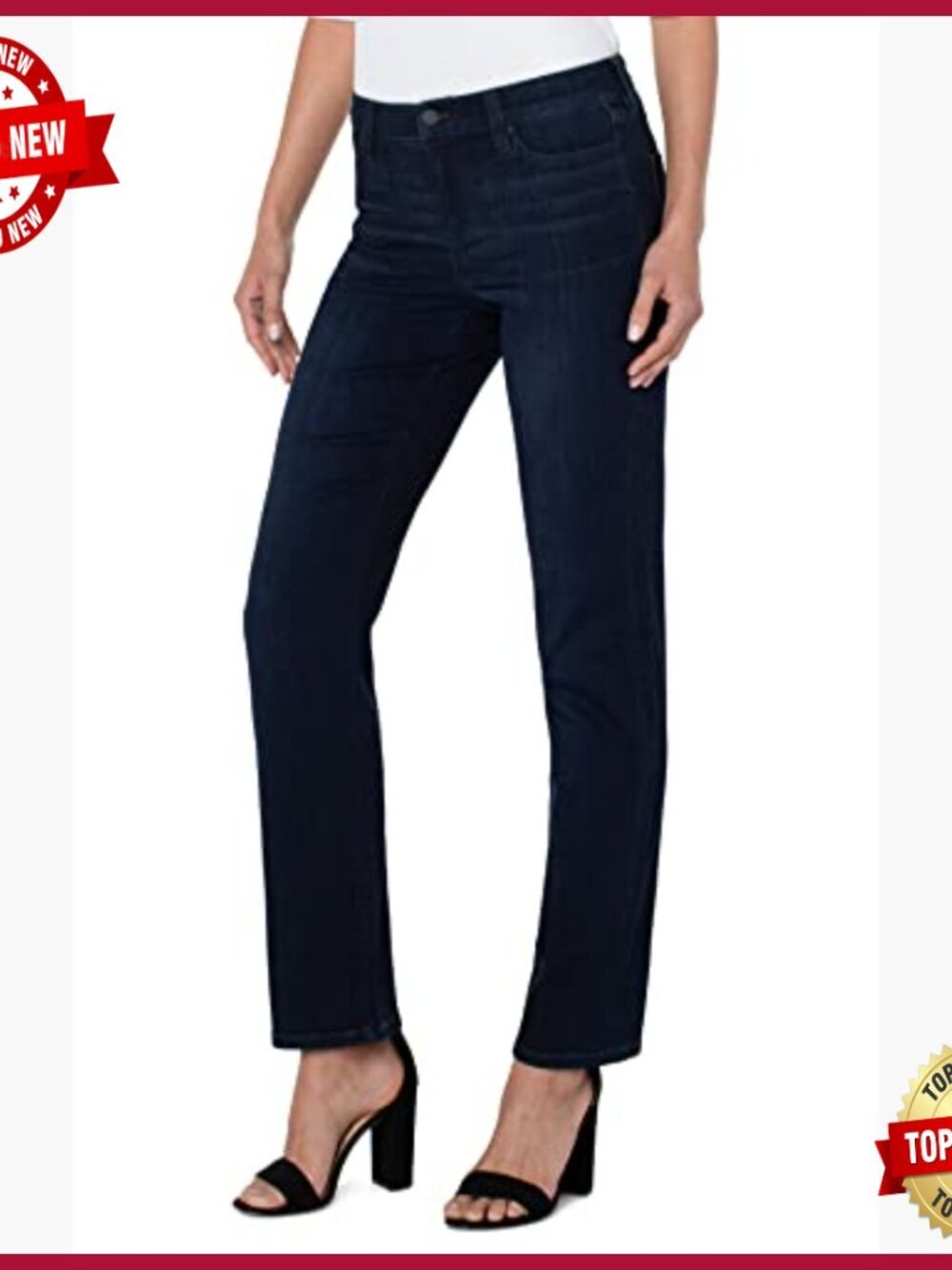 Straight Leg Jeans High Rise 9.25 Inch Front Rise 15.5 Leg Opening - Picture 3 of 4